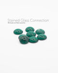 Green Glass Gems - Green 1 cm pack of 8