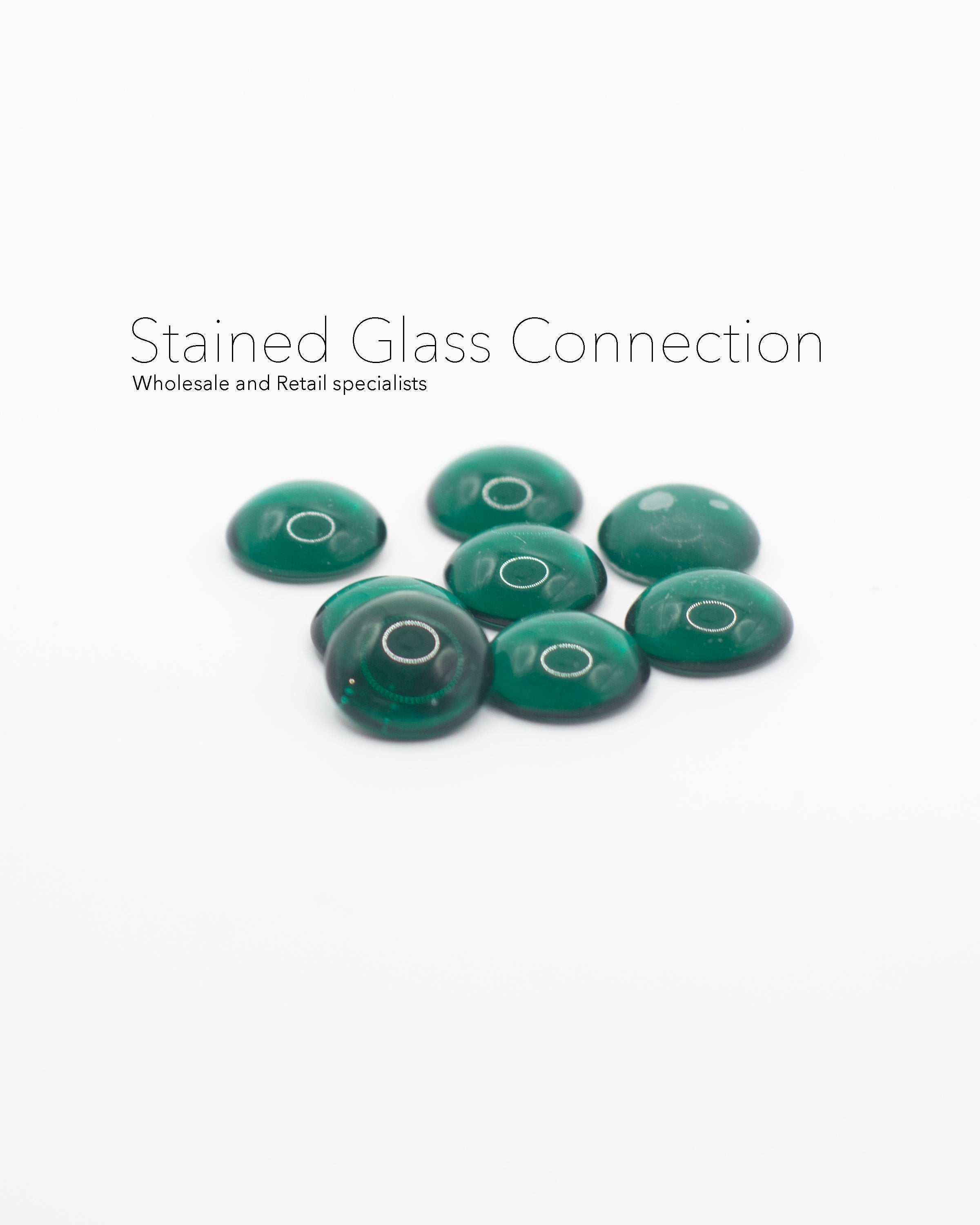 Green Glass Gems - Green 1 cm pack of 8